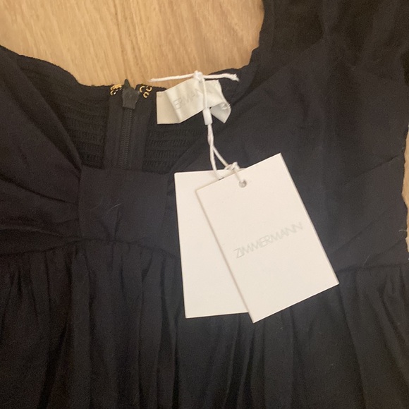 BNWTs Zimmermann dress . Size 0  . Black cotton - Picture 3 of 7